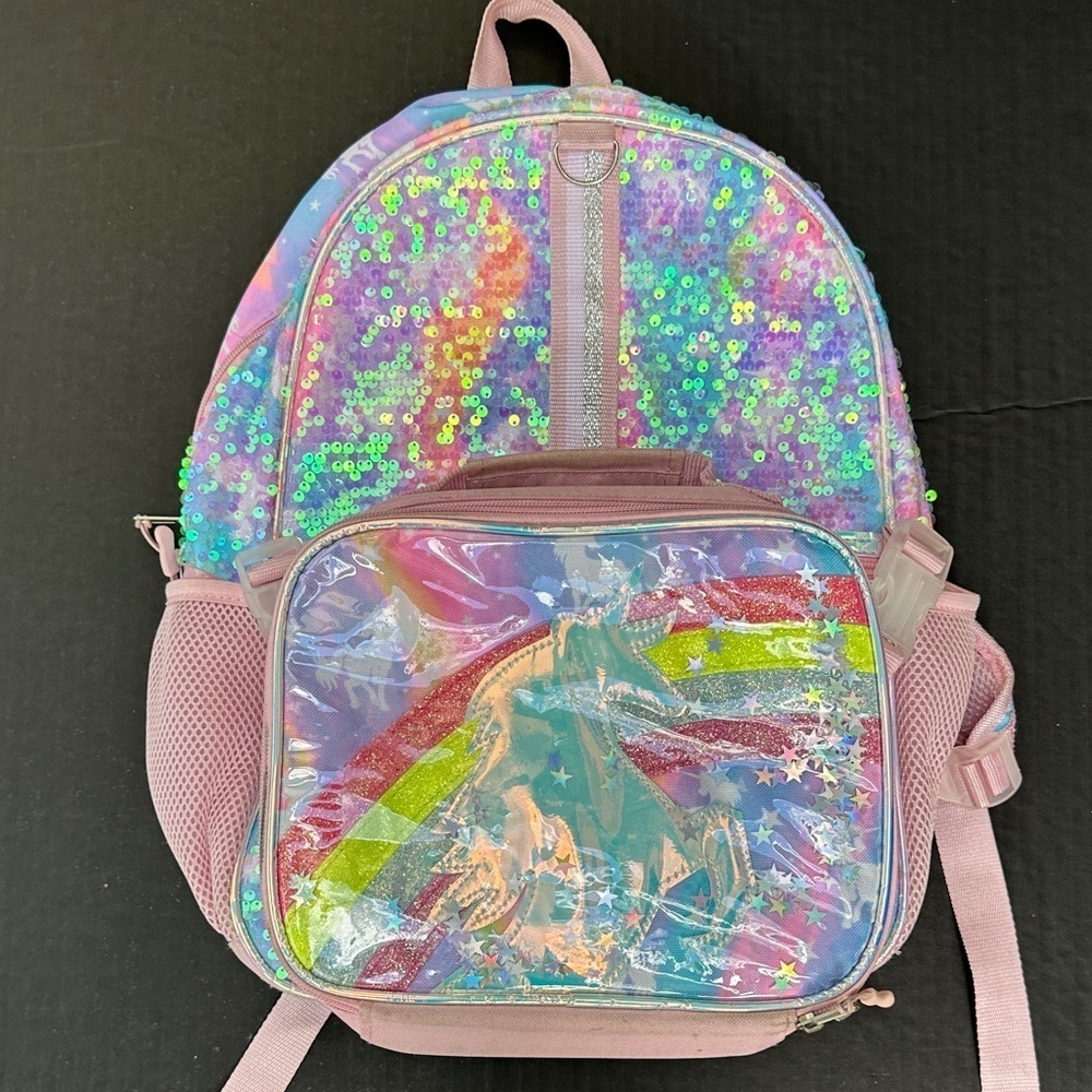 Sparkly Unicorn Kids Backpack - Pink and Multicolor